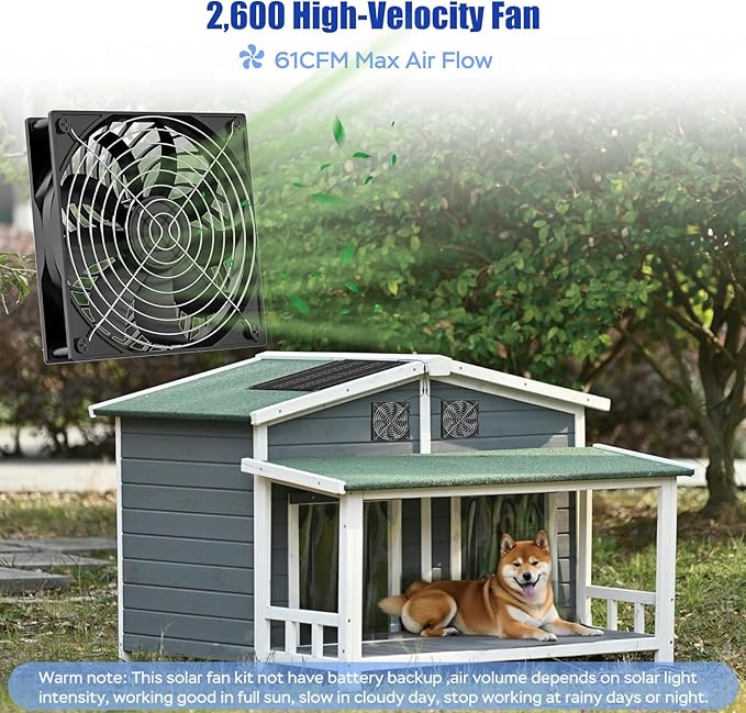 MARBERO 4.7 Inch Solar Powered Fan Kit, 15W Solar Panel - Image 2