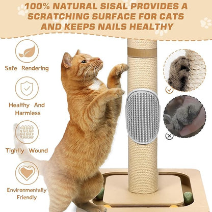 27” Small Cat Tree with 3-Tier Ball Track & Jute Scratching Post, Space-Saving - Image 3
