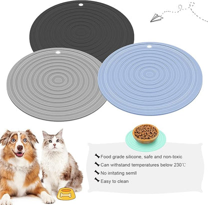 3 Pieces Silicone Pet Food Mat Feeding Mat - Image 5