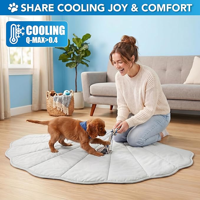 PetAmi Dog Cooling Mat, Sea Shell Shape, Pet Pad - Image 6