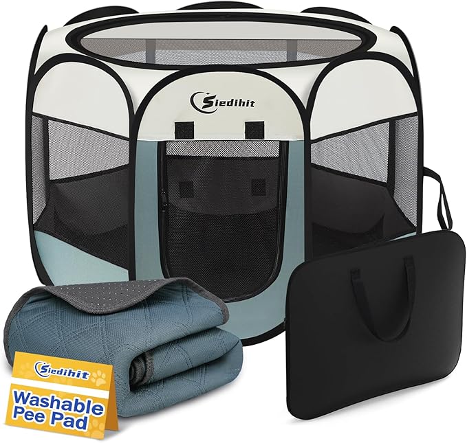 Siedihit Medium Dog Cat Playpen, Puppy Pet Playpen Indoor by Siedihit