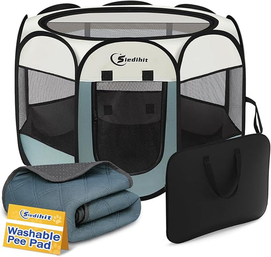 Siedihit Medium Dog Cat Playpen, Puppy Pet Playpen Indoor by Siedihit