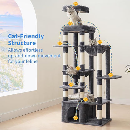 Heybly Cat Tree, 71-Inch Tall Cat Tower - Image 2