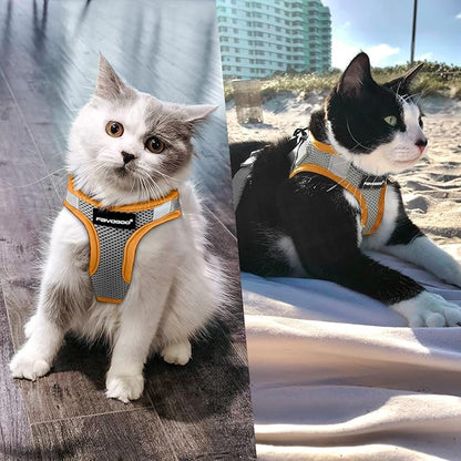 FAYOGOO Gray Escape Proof Cat Harness & Leash Set, XL - Image 6