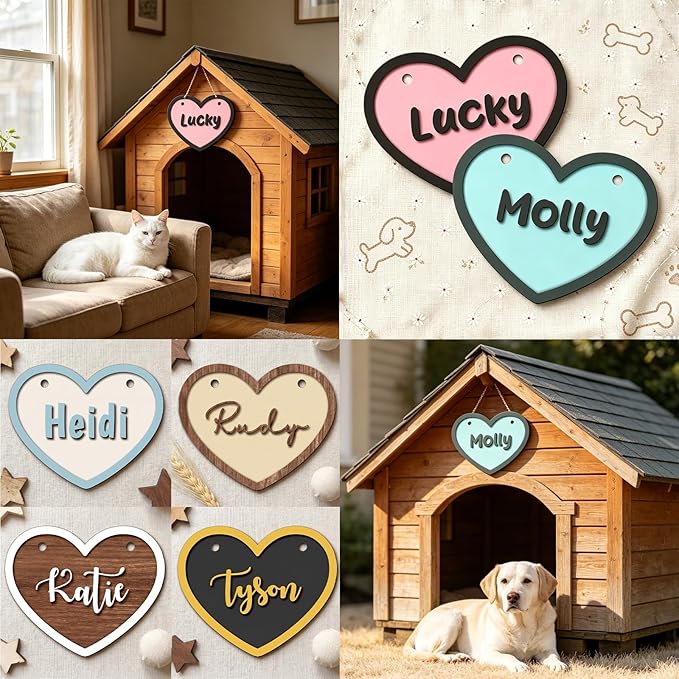Personalized Dog Room Decor Custom Dog Crate Accessories Name Plate Doghouse - Image 2