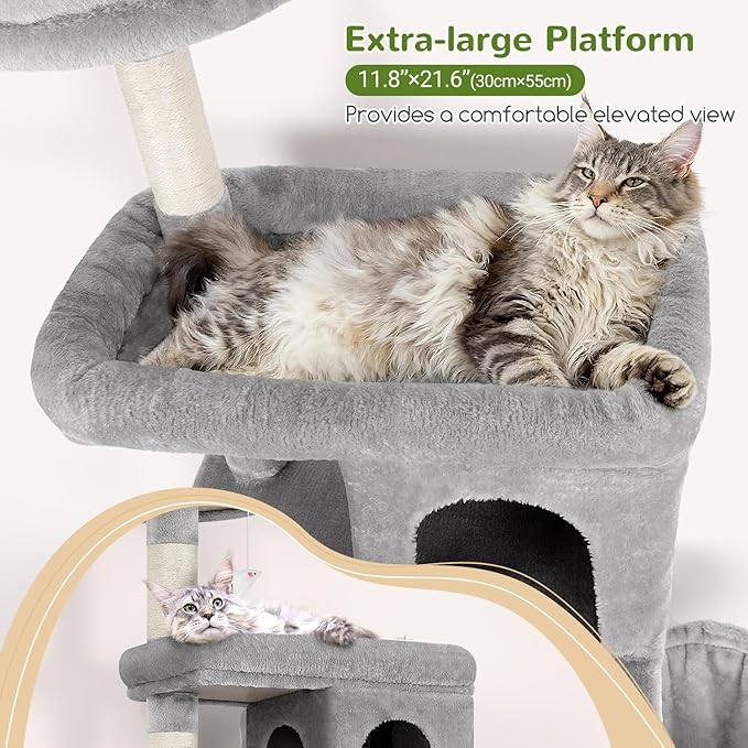 Globlazer Heavy Duty Cat Trees for Large Cats, Sturdy 72in Maine Coon Cat Tree - Image 3