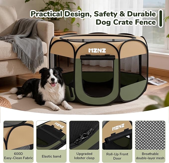 Dog Playpen, Portable Puppy Pet Crate Indoors - Image 7
