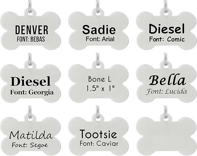 Laser Etched Stainless Steel Pet ID Tags Custom Personalized by Unknown