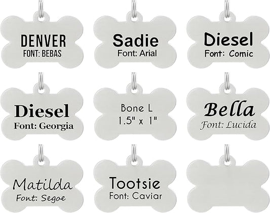 Laser Etched Stainless Steel Pet ID Tags Custom Personalized by Unknown