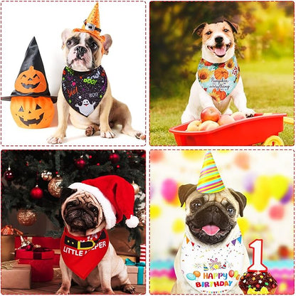 Weewooday 9 Pcs Holiday Dog Bandanas Memory Day Bandanas Patriotic Seasonal - Image 7