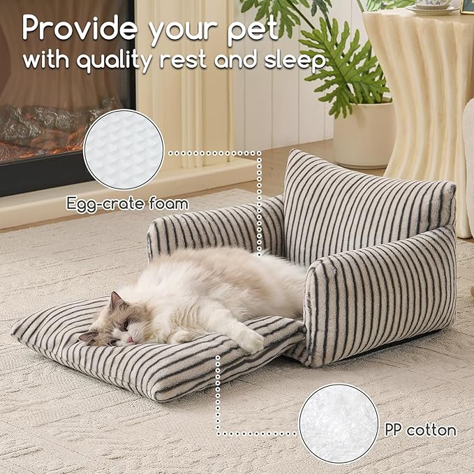 Hollypet Cat Bed Fluffy Plush Multifunctional Double-Layer Machine Washable - Image 5