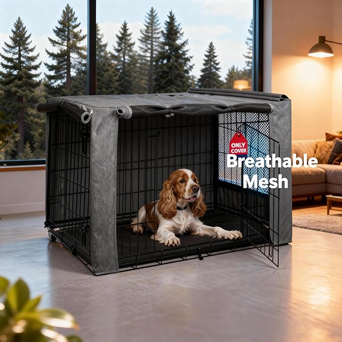 HiCaptain Breathable Dog Crate Cover 30 Inch, Durable Heavy Duty Kennel Cover - Image 2