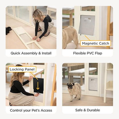 Hakuna Pets Cream Glass Patio Pet Door - Image 7