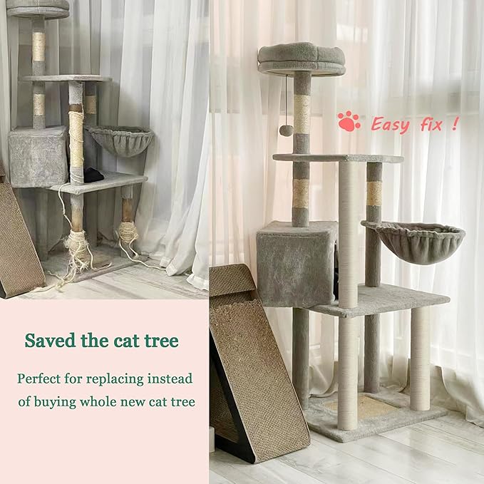 Cat Tree Replacement Post, 4 Pack 9.84in Cat Scratching Post Replacement Poles - Image 3