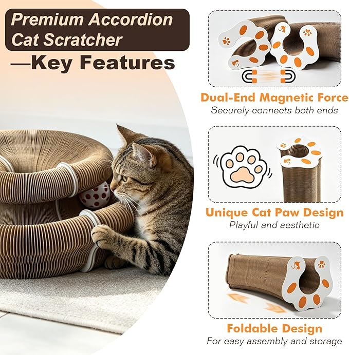 2-Pack Cat Pad Scratcher Toys, Magic Organ Cat Toy & Kitty Curls Cat Toy - Image 7