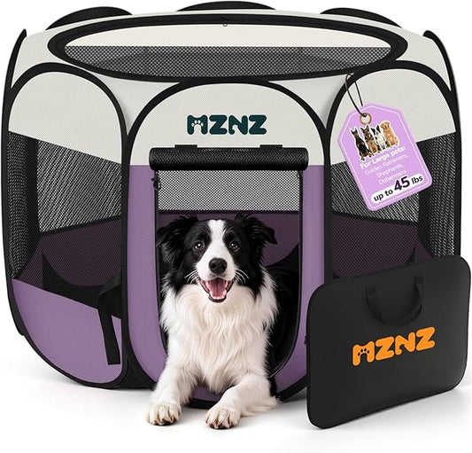 Dog Playpen, Portable Puppy Pet Crate Indoors by MZNZ