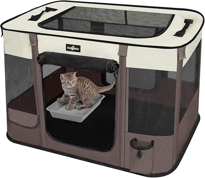 Paw Ballet Foldable Pet Kitten Playpen, Upgrade Waterproof Portable Cat Dog by PAWBALLET