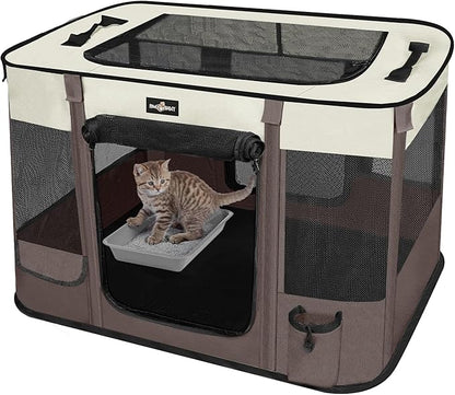 Paw Ballet Foldable Pet Kitten Playpen, Upgrade Waterproof Portable Cat Dog by PAWBALLET