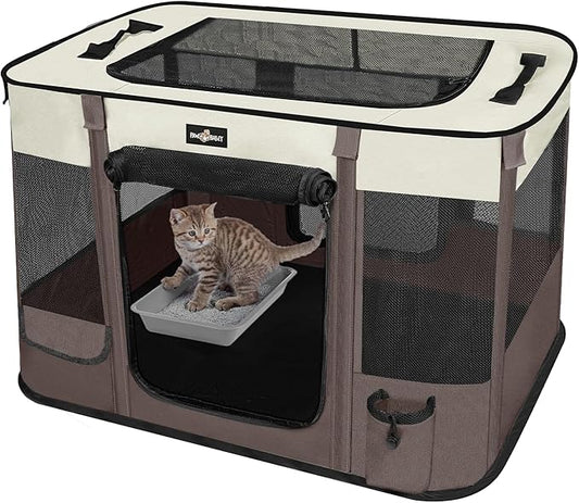 Paw Ballet Foldable Pet Kitten Playpen, Upgrade Waterproof Portable Cat Dog by PAWBALLET