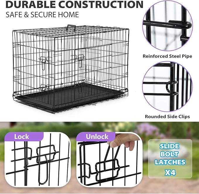 BestPet | Dog Crate | 48" | Black | Foldable Metal Kennel - Image 4