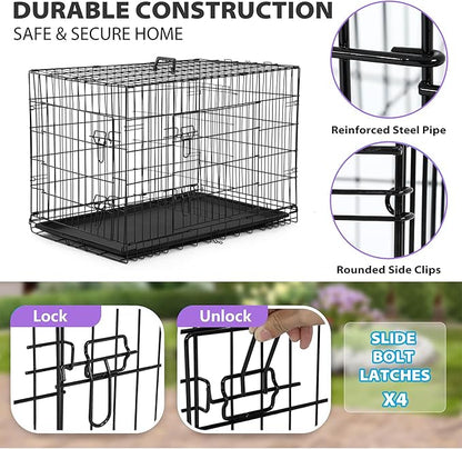 BestPet | Dog Crate | 48" | Black | Foldable Metal Kennel - Image 4