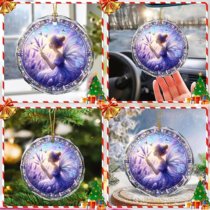 Stained Glass Fairy Christmas Ornaments, Elegant Christmas Tree Ornaments - Image 6