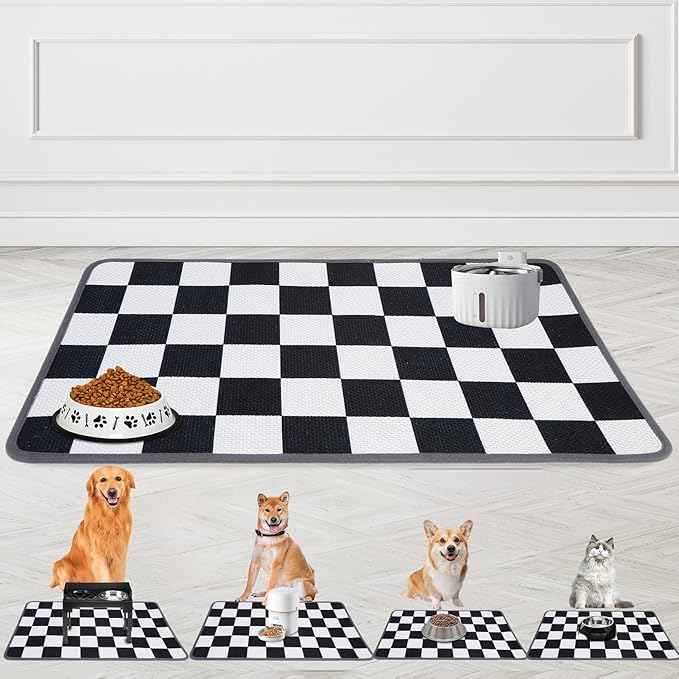 PUPTECK Dog Food Mat, Absorbent Pet Cat Feeding Mat by PUPTECK