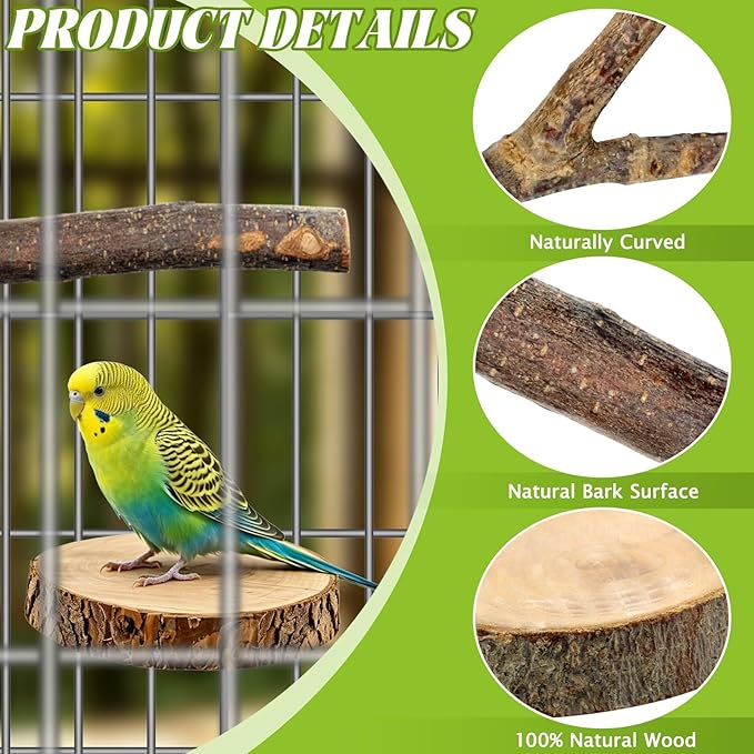 8 PCS Bird Perch Set for Cage - Image 6