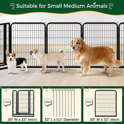 Yaheetech Dog Playpen Outdoor, 32 inch 8 Panels Dog Pen Indoor Heavy Duty Puppy - Image 4