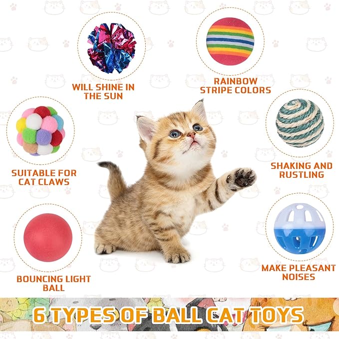 Shappy 150 Pcs Cat Toys for Indoor Cats Bulk, Kitten Toys Pack, Variety - Image 3