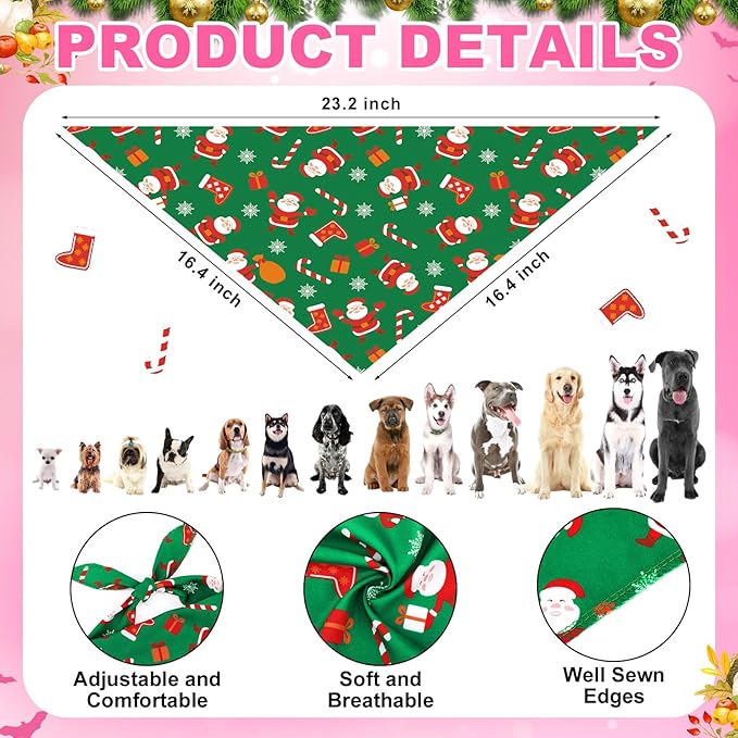 Huhumy 9 Set Christmas Dog Costume Christmas Thanksgiving Holiday Pet Headband - Image 3