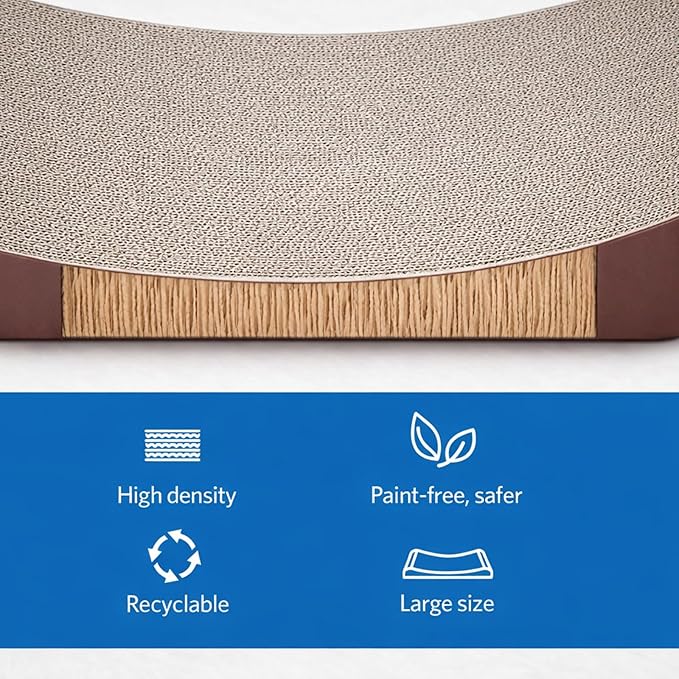 Simple Delxue 30 Inches Extra Large Cardboard Cat Scratcher Bed, Cat Lounge Bed - Image 5