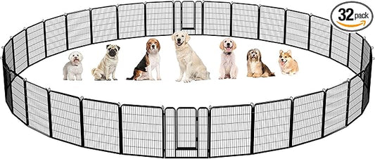 Yaheetech Dog Playpen Outdoor, 40 inch 32 Panels Dog Pen Indoor Heavy Duty by Unknown