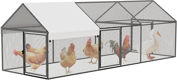 NUGRIART Metal Chicken Coop 118"×40"×40" Chicken Run by NUGRIART