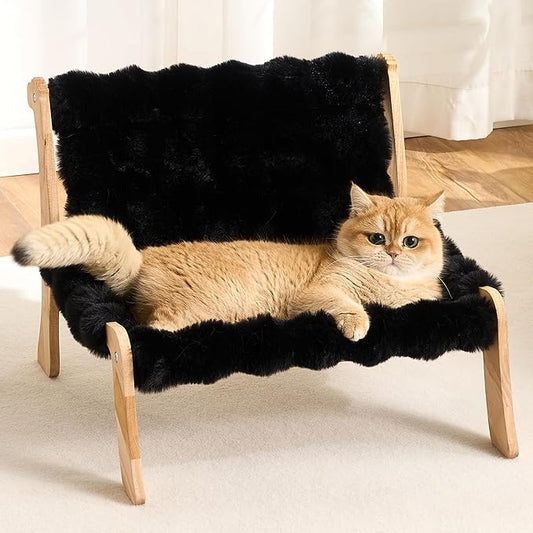 Solid Wood Cat Couch Bed for Indoor Cats, Modern Cat Sofa by Kicari