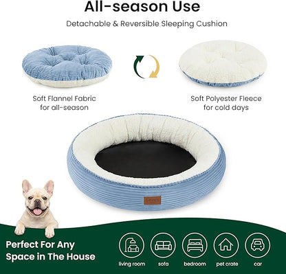 Love's cabin Round Donut Cat and Dog Cushion Bed, 30in Pet Bed - Image 3