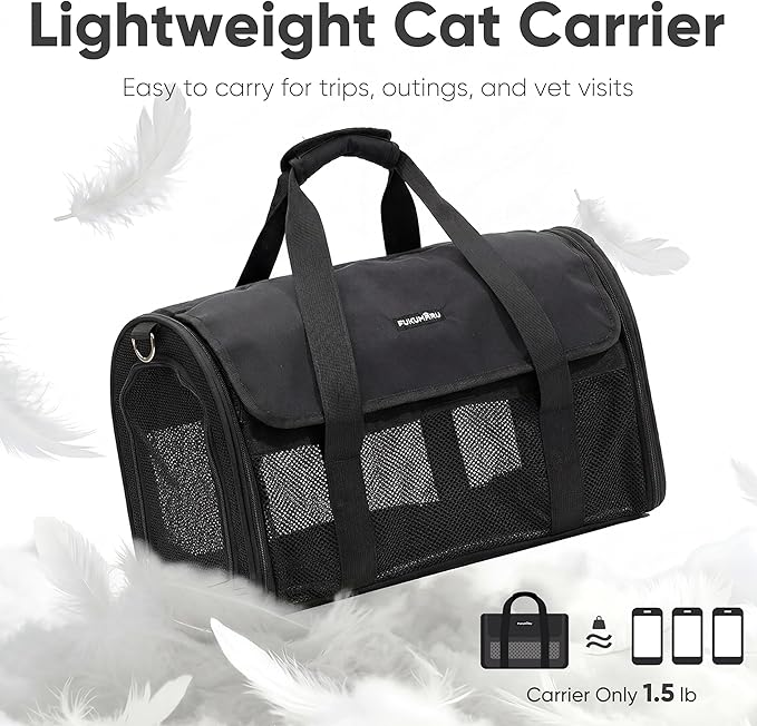 FUKUMARU Cat Carrier, Light & Airy Pet Carrier, 2-in-1 Shoulder Strap Leash - Image 2