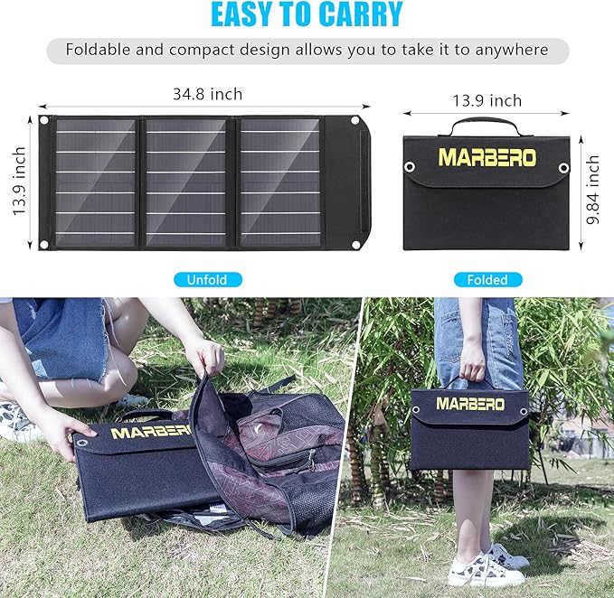 MARBERO Portable Solar Panel 30W Solar Panel Charger 23% High Efficiency - Image 2