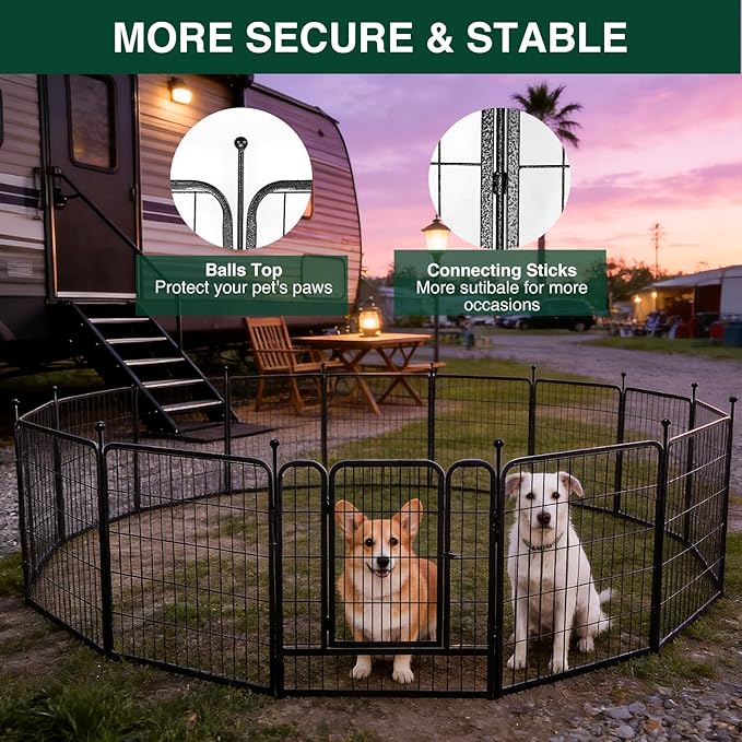 VISCOO Dog Playpen Outdoor, 16 Panels 32" H Dog Pen Indoor, Metal Dog Fence - Image 5