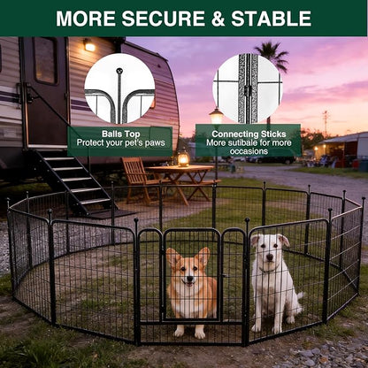 VISCOO Dog Playpen Outdoor, 16 Panels 32" H Dog Pen Indoor, Metal Dog Fence - Image 5
