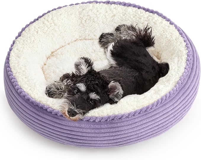 Love's cabin Round Donut Cat and Dog Cushion Bed, 24in Pet Bed by Lovescabin