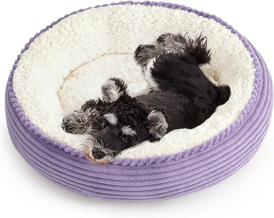 Love's cabin Round Donut Cat and Dog Cushion Bed, 24in Pet Bed by Lovescabin