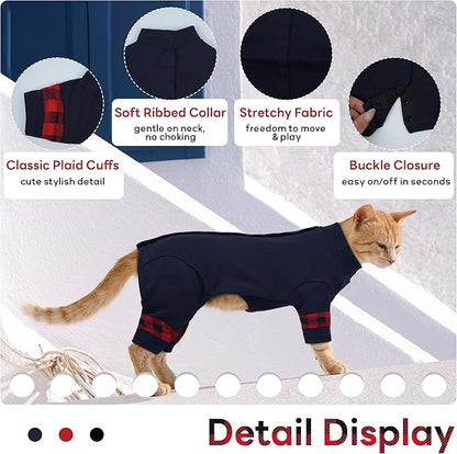 PUMYPOREITY Cat Pajamas, Stretchy 4-Leg Design - Image 2
