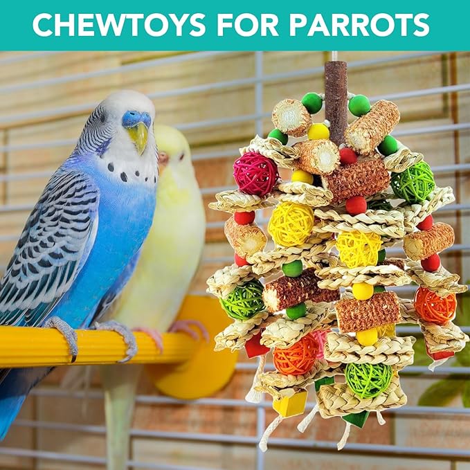 Parrot Chew Toy, Natural Material Bird Foraging Toy - Image 6