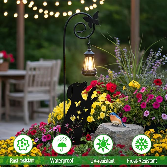 Metal Dog Stake with Solar Lights Outdoor Decorative, Beagle Lawn Ornaments - Image 3