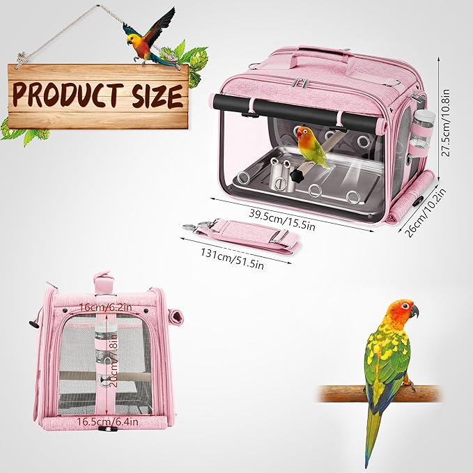 Bird Carrier Airline Approved, Bird Travel Cage - Image 6