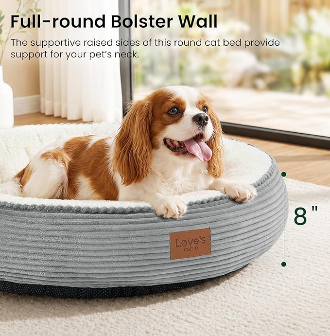 Love's cabin Round Donut Cat and Dog Cushion Bed, 30in Pet Bed - Image 6