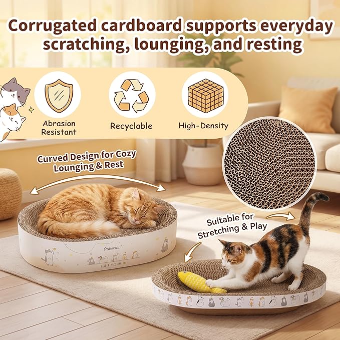 PatiencET 3-in-1 Cat Scratcher Cardboard Set - Image 4
