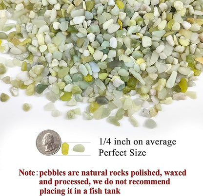 FANTIAN 5 lbs Jade Pebbles for Indoor Plants, 1/4 inch Polished Gravel Rocks - Image 2