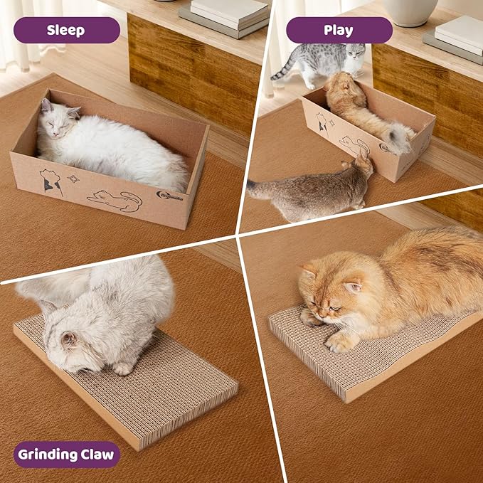 5 in 1 Cat Scratcher Cardboard, XL-Large Cat Scratch Pad, Cat Scratching Boards - Image 5